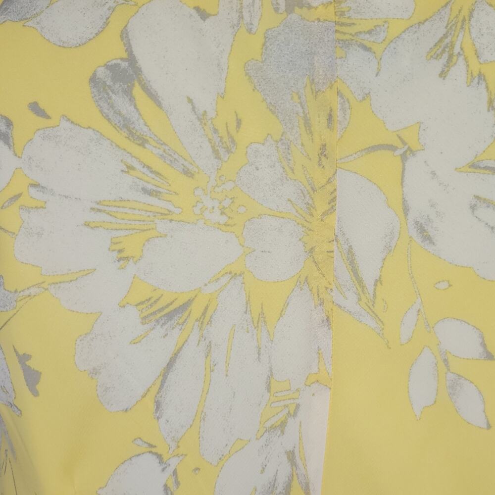 Sandra Darren Floral Midi Dress Jacket Set Sz 12 Yellow Wedding Guest Church EUC - Picture 9 of 14